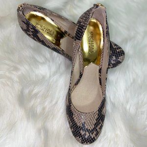Authentic Michael Kors SnakePrints Leather Heels